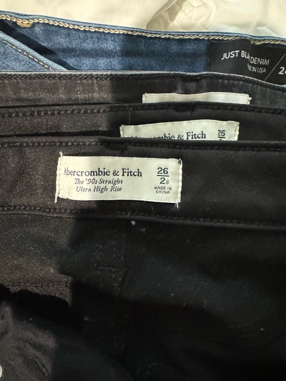 Abercrombie & Fitch Men's Black '90s Straight Ultra High Rise Jeans
